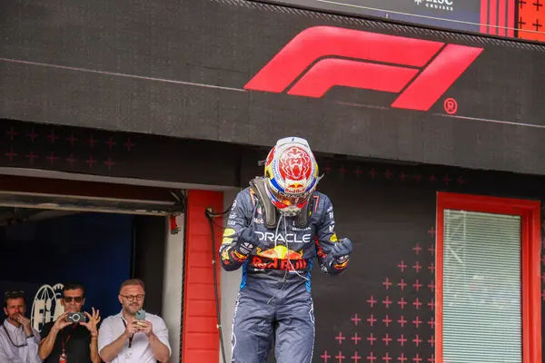 Stock image podium celebrations  Max Verstappen (NED) - Oracle Red Bull Racing - Red Bull RB20 - Honda RBP