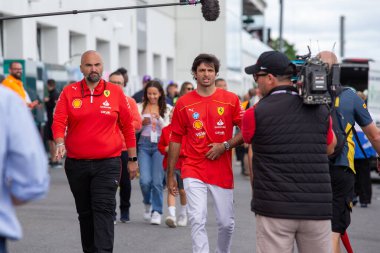  Charles Leclerc (MON) - Scuderia Ferrari - Ferrari SF-24 - Ferrari in the paddock during Formula 1 Aws Grand Prix du Canada 2024, Montreal, Quebec, Canada, from Jun 6th to 9th - Round 9 of 24 of 2024 F1 World Championship clipart