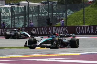  George Russell (GBR) - Mercedes-AMG PETRONAS F1 Takımı - Mercedes W15 - Mercedes E Formula 1 Katar Havayolları Avusturya Grand Prix 2024, RedBull Ring, Spielberg, Avusturya 29 Haziran 2024