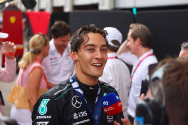 George Russell (GBR) - Mercedes-AMG PETRONAS F1 Takımı - Mercedes W15 - Mercedes E Performansı Formula 1 Katar Havayolları Avusturya Grand Prix 2024, RedBull Ring, Spielberg, Avusturya 30 Haziran 2024