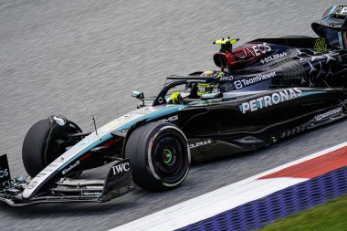  Lewis Hamilton (GBR) - Mercedes-AMG PETRONAS F1 Team - Mercedes W15 - Mercedes E Performance  during Free Practice 1 of Formula 1 Qatar Airways Austrian Grand Prix 2024, RedBull Ring, Spielberg, Austria 28th June 2024 clipart