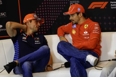 Formula 1 Katar Havayolları Avusturya Grand Prix 2024, RedBull Ring, Spielberg, Avusturya 27-30 Haziran 2024 tarihleri arasında F1 sürücüsü basın toplantısı düzenledi.