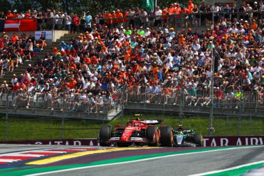  Carlos Sainz Jr. (ESP) - Scuderia Ferrari - Ferrari SF-24 - Ferrari  during the Race of Formula 1 Qatar Airways Austrian Grand Prix 2024, RedBull Ring, Spielberg, Austria 30th June 2024 clipart