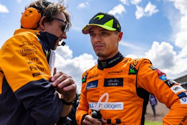 Lando Norris (GBR) - McLaren Formula 1 Team - McLaren MCL38 - Mercedes  during the Race on day 4, Sunday july 7, 2024 of the formula 1 qatar airways british grand prix 2024, scheduled to take place at the silverstone circuit from july 5 to july 7, 20 clipart