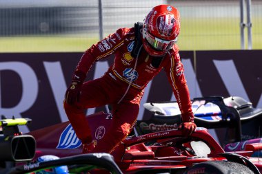  Charles Leclerc (MON) - Scuderia Ferrari - Ferrari SF-24 - Ferrari  during the Race on day 4, Sunday july 7, 2024 of the formula 1 qatar airways british grand prix 2024, scheduled to take place at the silverstone circuit from july 5 to july 7, 2024 clipart