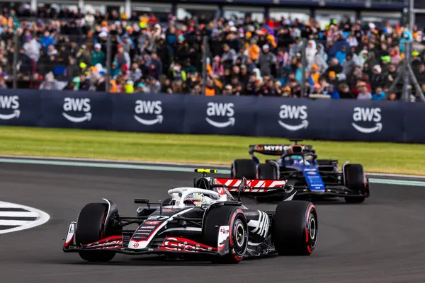 stock image  Nico Hulkenberg (GER) - MoneyGram Haas F1 Team - Haas VF-24 - Ferrari  during Qualify Session on day 2, friday july 6, 2024 of the formula 1 qatar airways british grand prix 2024, scheduled to take place at the silverstone circuit from july 5 to jul