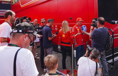  Charles Leclerc (MON) - Scuderia Ferrari - Ferrari SF-24 - Ferrari  during the preparation day, July 18,  of  Formula 1 Hungarian Grand Prix 2024, scheduled to take place at Hungaroring track in Mogyorod, Budapest, Hungary, july 19 to july 21, 2024 clipart