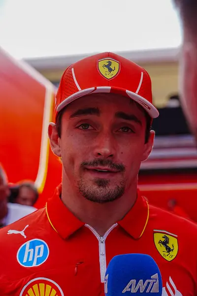 stock image  Charles Leclerc (MON) - Scuderia Ferrari - Ferrari SF-24 - Ferrari  during the preparation day, July 18,  of  Formula 1 Hungarian Grand Prix 2024, scheduled to take place at Hungaroring track in Mogyorod, Budapest, Hungary, july 19 to july 21, 2024