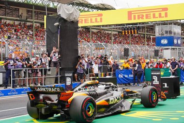 Lando Norris (GBR) - McLaren Formula 1 Takımı - McLaren MCL38 - Mercedes Cumartesi Serbest Çalışması sırasında ve 20 Temmuz, Formula 1 Macaristan Grand Prix 2024, Macaristan Mogyorod, Budapeşte, Macaristan, 19 Temmuz 