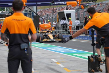 Lando Norris (GBR) - McLaren Formula 1 Takımı - McLaren MCL38 - Mercedes Cumartesi Serbest Çalışması sırasında ve 20 Temmuz, Formula 1 Macaristan Grand Prix 2024, Macaristan Mogyorod, Budapeşte, Macaristan, 19 Temmuz 