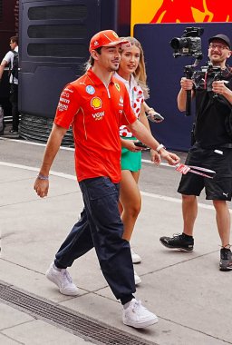 Charles Leclerc (MON) - Scuderia Ferrari - Ferrari SF-24 - Ferrari Free Practice, 20 Temmuz 2024 tarihli Formula 1 Macaristan Grand Prix, Mogyorod, Budapeşte, Macaristan 'da 19 Temmuz - 19 Temmuz tarihleri arasında düzenlenecek 