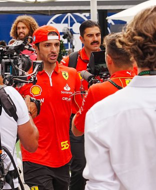  Carlos Sainz Jr. (ESP) - Scuderia Ferrari - Ferrari SF-24 - Ferrari, 20 Temmuz 2024 tarihli Formula 1 Macaristan Grand Prix 'sinin Ferrari' si, Mogyorod, Budapeşte, Macaristan 'da 19-19 Temmuz tarihleri arasında gerçekleşmesi planlanıyor.