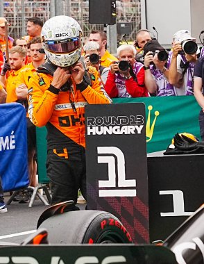 Lando Norris (GBR) - McLaren Formula 1 Takımı - McLaren MCL38 - Mercedes Cumartesi Serbest Çalışması sırasında ve 20 Temmuz, Formula 1 Macaristan Grand Prix 2024, Macaristan Mogyorod, Budapeşte, Macaristan, 19 Temmuz 