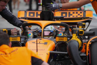 Lando Norris (GBR) - McLaren Formula 1 Takımı - McLaren MCL38 - Mercedes Cumartesi Serbest Çalışması sırasında ve 20 Temmuz, Formula 1 Macaristan Grand Prix 2024, Macaristan Mogyorod, Budapeşte, Macaristan, 19 Temmuz 