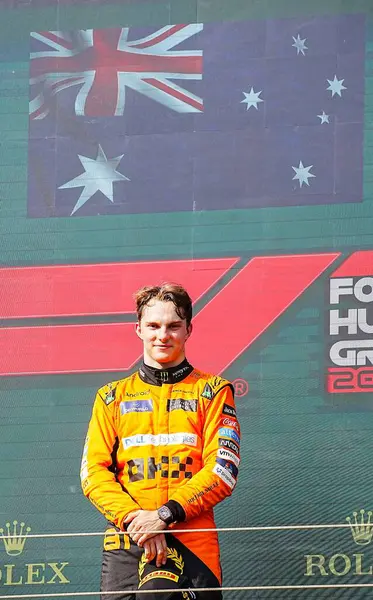 stock image  Podium of the Race during Raceday on Sunday, July 21,  of  Formula 1 Hungarian Grand Prix 2024, scheduled to take place at Hungaroring track in Mogyorod, Budapest, Hungary, july 19 to july 21, 2024