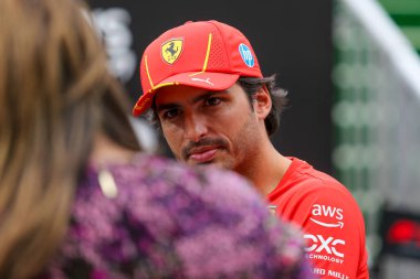  Carlos Sainz Jr. (ESP) - Scuderia Ferrari - Ferrari SF-24 - Ferrari Formula 1 Pirelli Birleşik Devletler Grand Prix 2024 sırasında, Austin, TX (ABD) 18-20 Eylül 2024 'de gerçekleştirilecek olan Circuit of Americas' ta gerçekleşmesi planlanan Ferrari