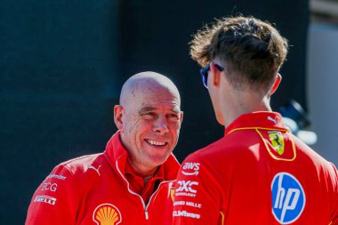  Oliver Bearman (GBR) - Rezerv Sürücü, Scuderia Ferrari ve Jock Clear (GBR) - Scuderia Ferrari Akademisi, Formula 1 Pirelli ABD Grand Prix 2024 sırasında, Austin, TX (USA) 18-20 Eylül 2024 tarihlerinde gerçekleştirilecek