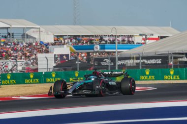  George Russell (GBR) - Mercedes-AMG PETRONAS F1 Ekibi - Mercedes W15 - Mercedes E Performansı Formula 1 Pirelli Birleşik Devletler Grand Prix 2024 oturumu sırasında, Austin, TX (ABD) 18-2 Eylül 'de gerçekleştirilecek