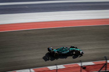  Lance Stroll (CAN) - Aston Martin Aramco F1 Ekibi - Aston Martin AMR24 - Formula 1 Pirelli Birleşik Devletler Grand Prix 2024 'ün Sprint elemeleri sırasında Mercedes, Austin, TX (USA) 18-20 Eylül 2024 tarihlerinde gerçekleştirilecek