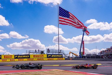  George Russell (GBR) - Mercedes-AMG PETRONAS F1 Team - Mercedes W15 - Mercedes E Performance an during the Sprint Race of the Formula 1 Pirelli United States Grand Prix 2024, circuit of Americas, Austin, TX (USA) 18-20 Eylül