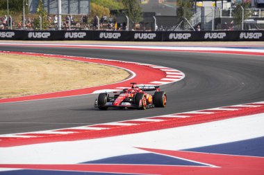  Charles Leclerc (MON) - Scuderia Ferrari - Ferrari SF-24 - Ferrari Formula 1 Pirelli Birleşik Devletler Grand Prix 2024 yarışması sırasında, Austin, TX (ABD) 18-20 Eylül 2024 tarihinde Circuit of Americas 'ta gerçekleşmesi planlanan