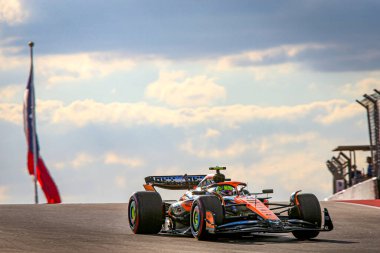  Lando Norris (GBR) - McLaren Formula 1 Ekibi - McLaren MCL38 - Mercedes Formula 1 Pirelli Birleşik Devletler Grand Prix 2024 ön eleme oturumu sırasında, Austin, TX (USA) 18-20 Eylül 2024 tarihlerinde gerçekleştirilecek