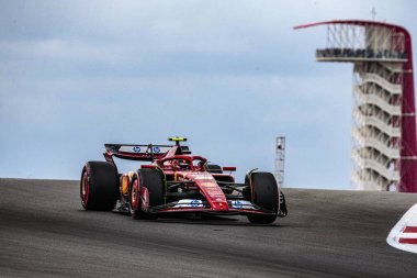  Carlos Sainz Jr. (ESP) - Scuderia Ferrari - Ferrari SF-24 - Ferrari Formula 1 Pirelli Birleşik Devletler Grand Prix 2024 sırasında, Austin, TX (ABD) 18-20 Eylül 2024 'de gerçekleştirilecek olan Circuit of Americas' ta gerçekleşmesi planlanan Ferrari