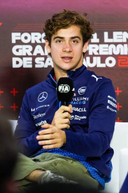 Franco Colapinto (ARG) - Williams Racing - Williams FW46 - Mercedes Formula 1 Lenovo Grande Premio de Sao Paulo 2024 Perşembe Basın Konferansı sırasında, Interlagos Pisti, San Paolo, Brasil, BRA Nov 1-3, 2024 - P