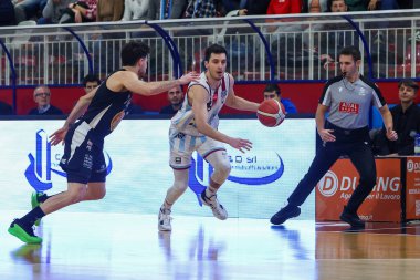 Spanghero Marco - Real Sebastiani Rieti, Apu Old Wild West Udine davasında, 26 Şubat 2025, PalaSojourner Rieti, Round 30 - Sezon 2024-2025