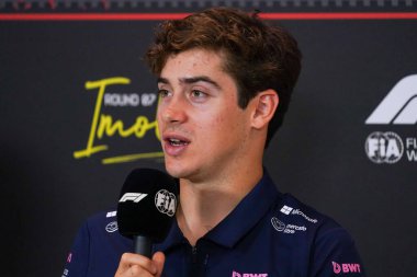  Franco Colapinto (ARG) - İtalya 'da üretilen Formula 1' deki AWS Gran Premio del Made sırasında sürücüler konferansında Alpine F1 - Autodromo Enzo e Dino Ferrari, Imola (BO) İtalya 15-18 Mayıs 2025 tarihleri arasında, 