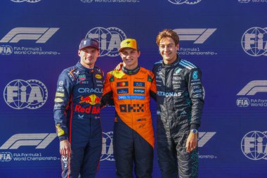 Top3 Quali; Max Verstappen (NED) - Oracle Red Bull Racing - Red Bull RB21 - Honda RBP Oscar Piastri (AUS) - McLaren Formula 1 Team - McLaren MCL39 - Mercedes ve Daniel Ricciardo (AUS) - Alpine F1 Team - Alpine A525 - Formula 1 AWS Gr