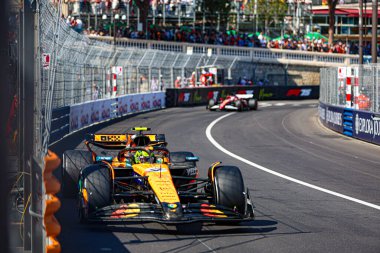  Lando Norris (GBR) - McLaren Formula 1 Takımı - McLaren MCL39 - Mercedes Yarış sırasında, Pazar, Formula 1 Taurer Grand Prix de Monaco 2025 Monte Carlo (MC), 23-25 Mayıs 2025