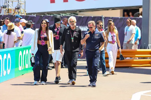 Elisabetta Gregoraci (ITA), Flavio Briatore (ITA) Alp Takımı Müdürü Christian Horner (GBR) - RedBull Yarış Takımı Müdürü, Raceday Formula 1 Taurer Heurer Grand Prix de Monaco 2025, Monte Carlo (MC), 23-25 Mayıs 2025