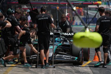  George Russell (GBR) - Mercedes-AMG PETRONAS F1 Ekibi - Mercedes W16 - Mercedes E Performans Formula 1 Aramco Gran Gran de Espana 2025 - Circuit de Catalunya, Barcelona, İspanya, Mayıs 29, 1 Haziran 2025 