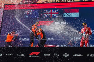 Yarışın Podyumu 'nda kutlama - Formula 1 MSC Avusturya Grand Prix 2025, Spielberg, Avusturya - 24 Haziran 2025 F1 Dünya Şampiyonası' nda 11.