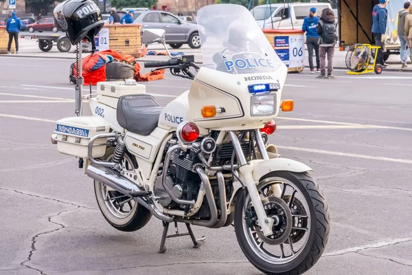 Yerevan Armenia Ottobre 2022 Moto Della Polizia Piazza Della Repubblica — Foto Stock