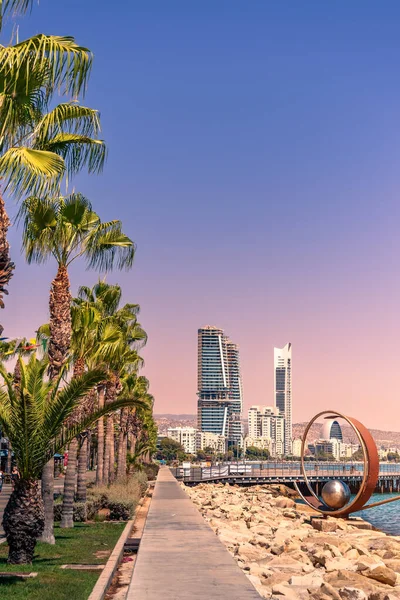 stock image Molos embankment in Limassol, Cyprus. View of the sights on the shores of the Mediterranean Sea