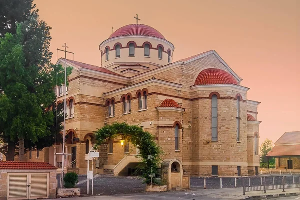 Igreja Santa Bárbara Pôr Sol Limassol Chipre — Fotografia de Stock
