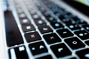 laptop klavye closeup.