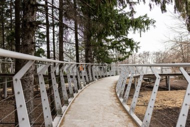 Modern mimari, hayvanat bahçesindeki orman köprüsü.