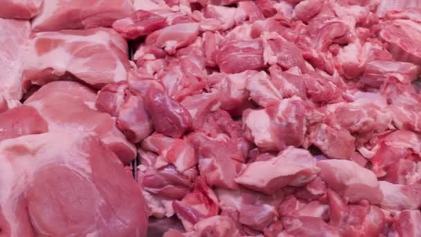 Loja Carne Uma Vasta Selecção Produtos Base Carne Supermercado Carne — Vídeo de Stock
