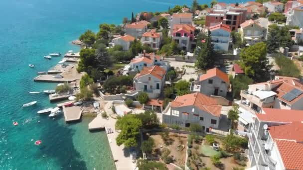 Croatia Coast Adriatic Sea Small Town Sea Summer Tourist Season — Stok Video