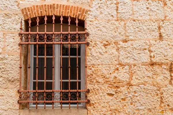 stock image Facade window of an old European Mediterranean town. Close-up. Texture