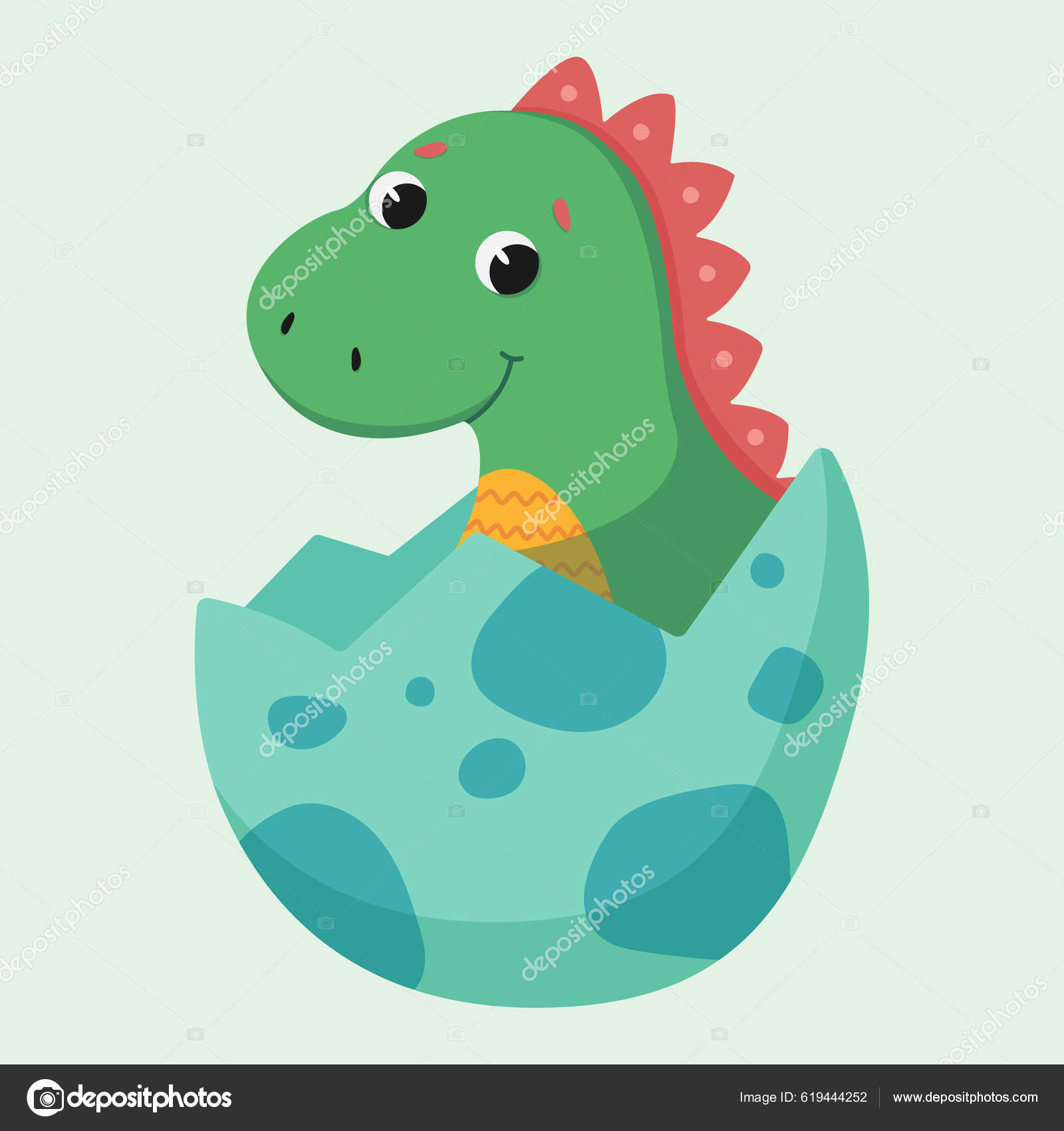 Desenhos animados bonitos do dinossauro verde ilustração royalty