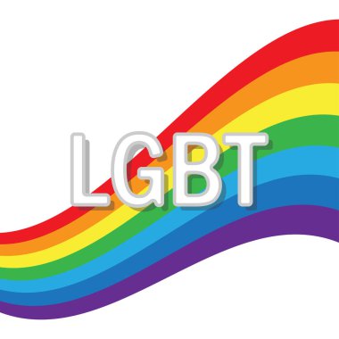 Mesajlı LGBT bayrağı. Gökkuşağı bayrağı. Vektör illüstrasyonu.