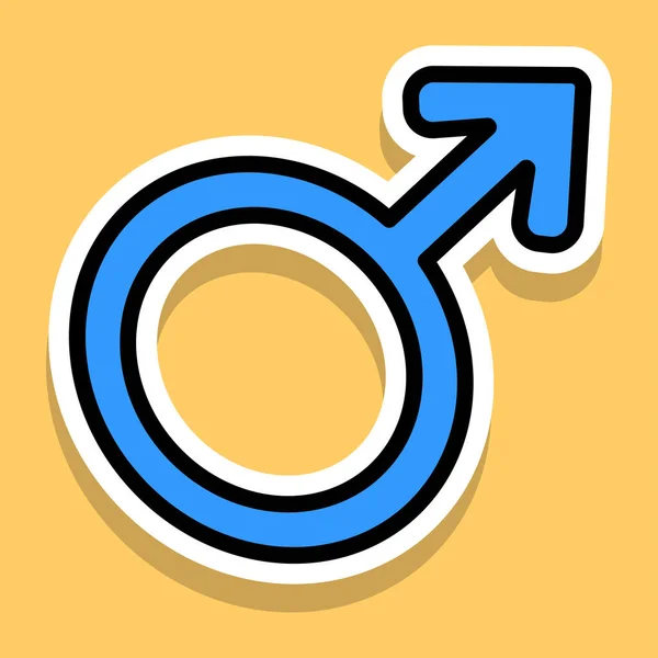 Símbolo Masculino Símbolo Género Ilustración Vectorial — Vector de stock