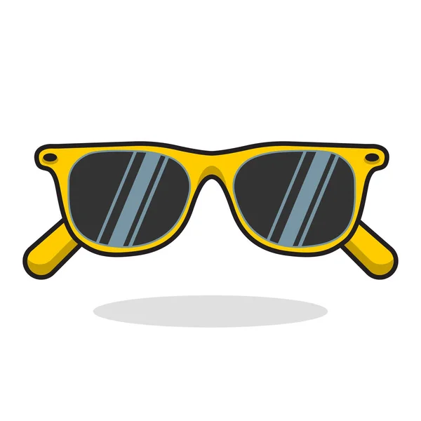 Cartoon Yellow Sunglasses Isolated White Background Vector Illustration — Stock Vector