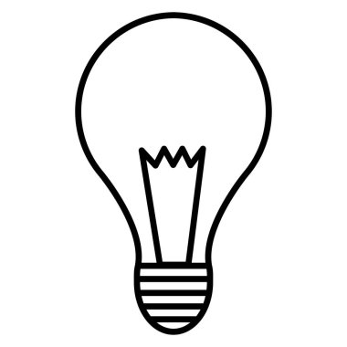 Ampul çizgisi beyaz arkaplanda izole edilmiş. Vektör illüstrasyonu.