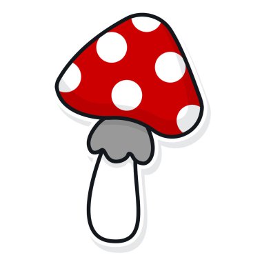 Red fly agaric isolated on white background. vector illustration.