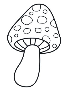 A simple outline illustration of a fly agaric.